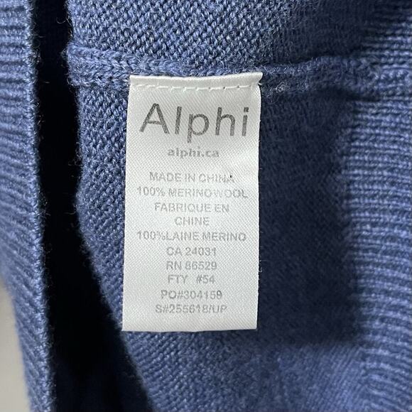 Viyella London Mens 100% Merino Wool 1/4 Zip Sweater Size L Blue Classic Preppy - Picture 6 of 7